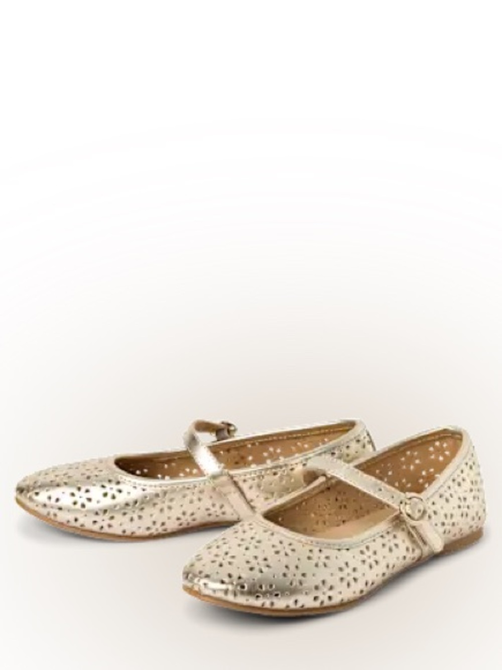 New Girls Metallic Perforated Ballet Flats size 4